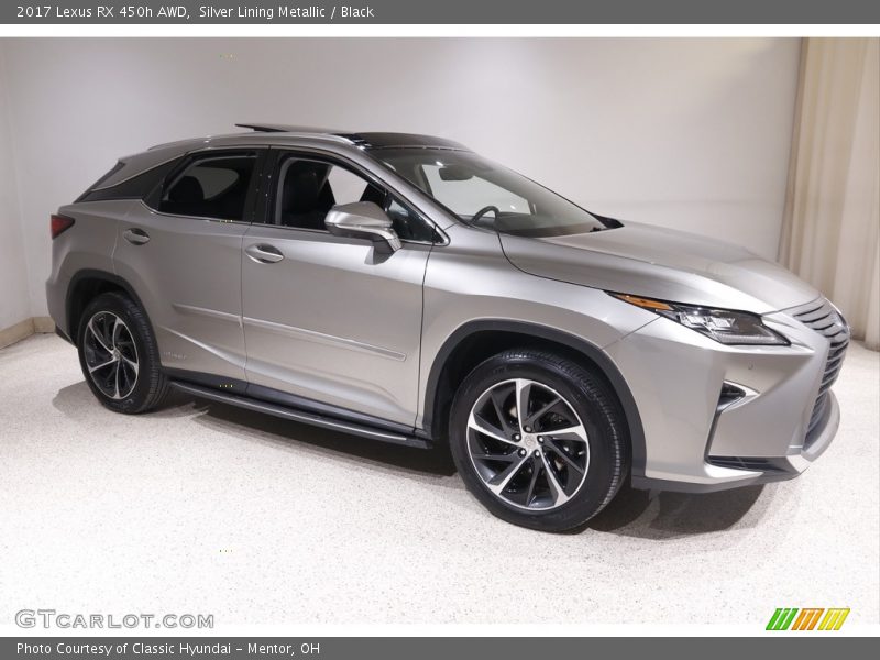 Silver Lining Metallic / Black 2017 Lexus RX 450h AWD