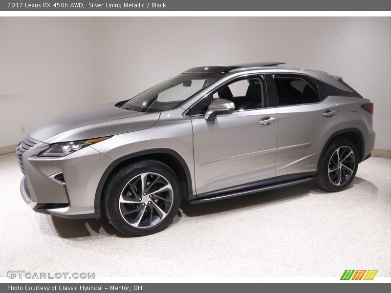 Silver Lining Metallic / Black 2017 Lexus RX 450h AWD