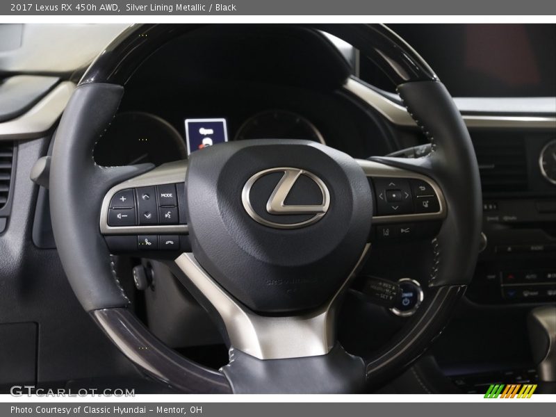 Silver Lining Metallic / Black 2017 Lexus RX 450h AWD