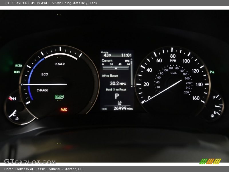 Silver Lining Metallic / Black 2017 Lexus RX 450h AWD