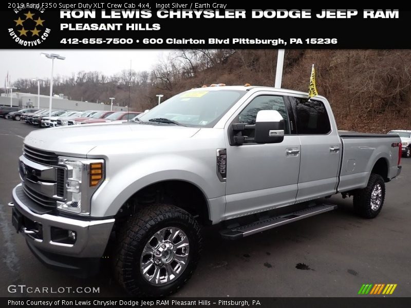 Ingot Silver / Earth Gray 2019 Ford F350 Super Duty XLT Crew Cab 4x4