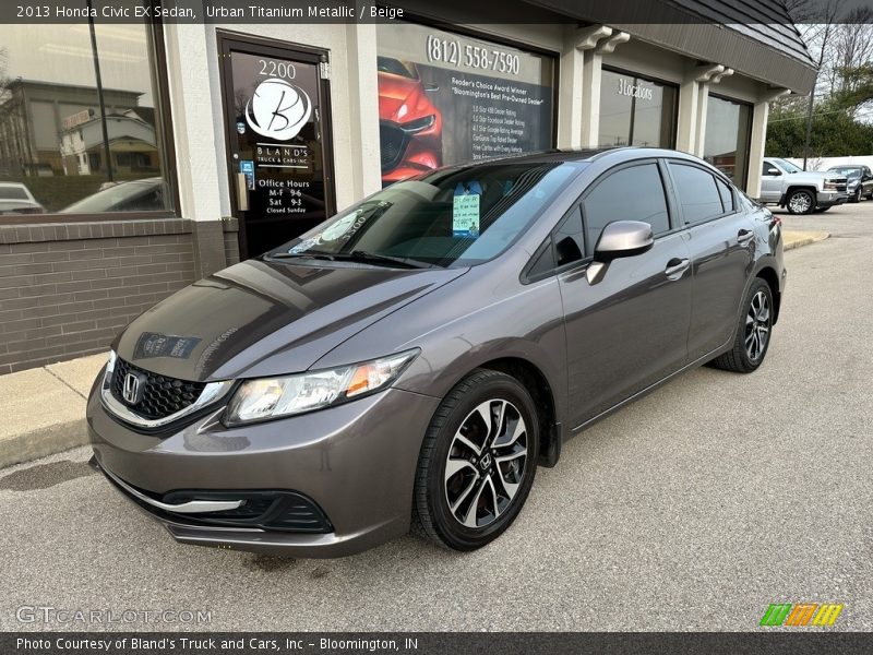 Urban Titanium Metallic / Beige 2013 Honda Civic EX Sedan