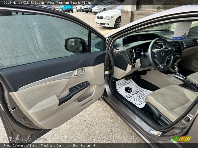 Urban Titanium Metallic / Beige 2013 Honda Civic EX Sedan
