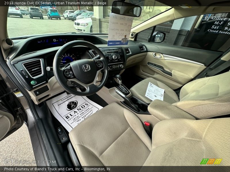 Urban Titanium Metallic / Beige 2013 Honda Civic EX Sedan