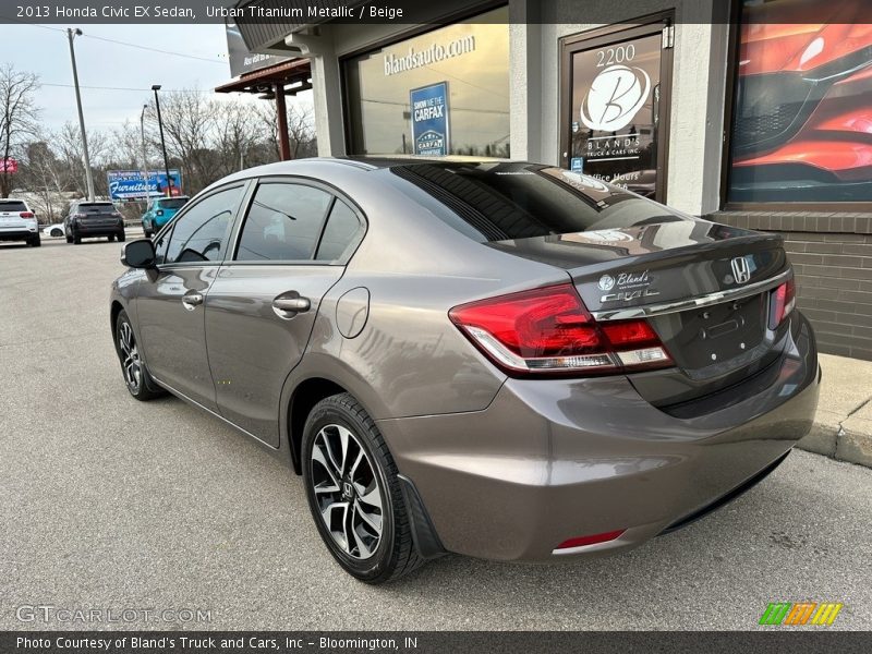 Urban Titanium Metallic / Beige 2013 Honda Civic EX Sedan