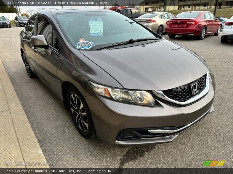 Urban Titanium Metallic / Beige 2013 Honda Civic EX Sedan