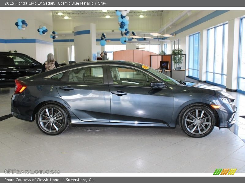 Cosmic Blue Metallic / Gray 2019 Honda Civic EX Sedan
