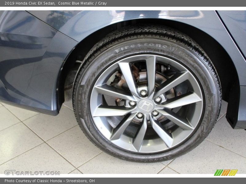 Cosmic Blue Metallic / Gray 2019 Honda Civic EX Sedan