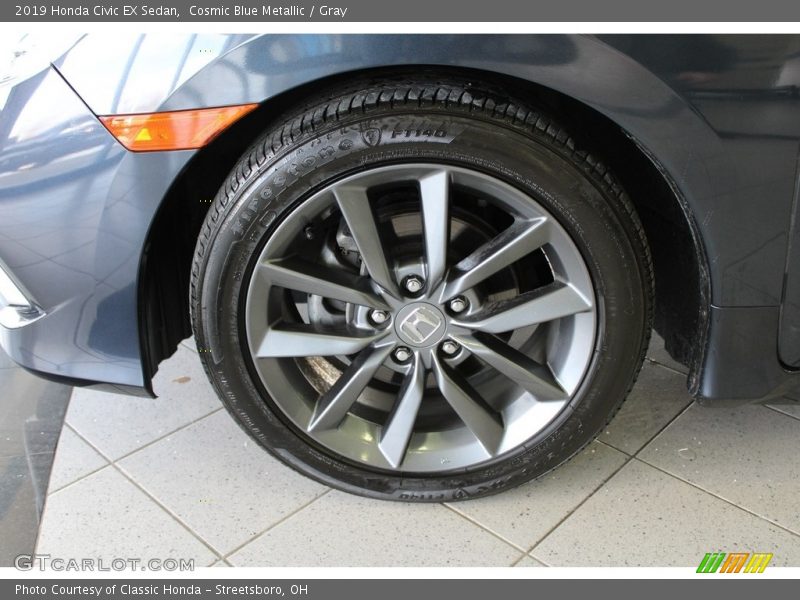 Cosmic Blue Metallic / Gray 2019 Honda Civic EX Sedan