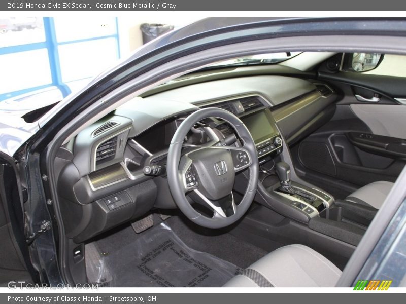 Cosmic Blue Metallic / Gray 2019 Honda Civic EX Sedan