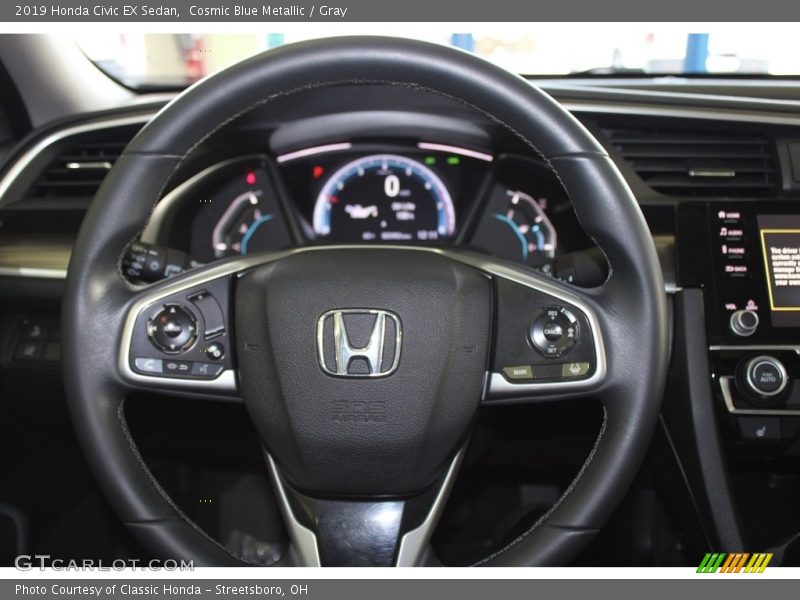 Cosmic Blue Metallic / Gray 2019 Honda Civic EX Sedan