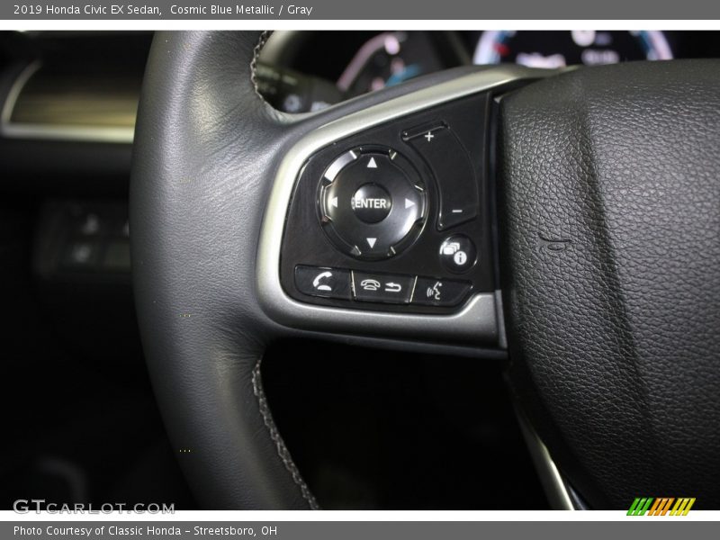 Cosmic Blue Metallic / Gray 2019 Honda Civic EX Sedan
