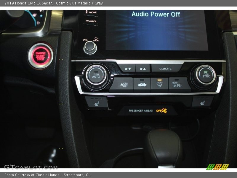 Cosmic Blue Metallic / Gray 2019 Honda Civic EX Sedan