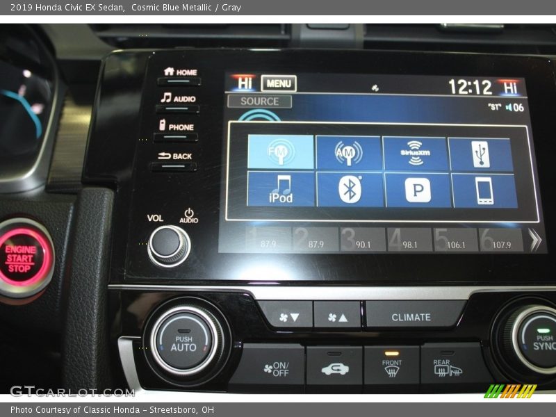 Cosmic Blue Metallic / Gray 2019 Honda Civic EX Sedan