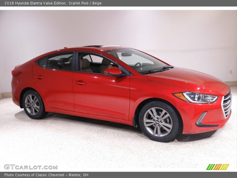 Scarlet Red / Beige 2018 Hyundai Elantra Value Edition