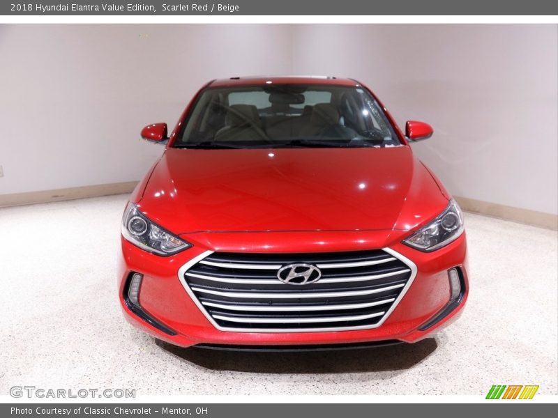 Scarlet Red / Beige 2018 Hyundai Elantra Value Edition