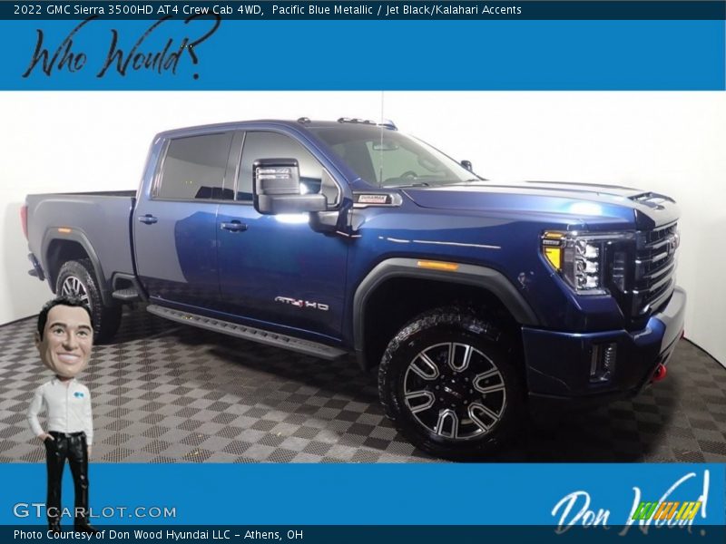 Pacific Blue Metallic / Jet Black/Kalahari Accents 2022 GMC Sierra 3500HD AT4 Crew Cab 4WD