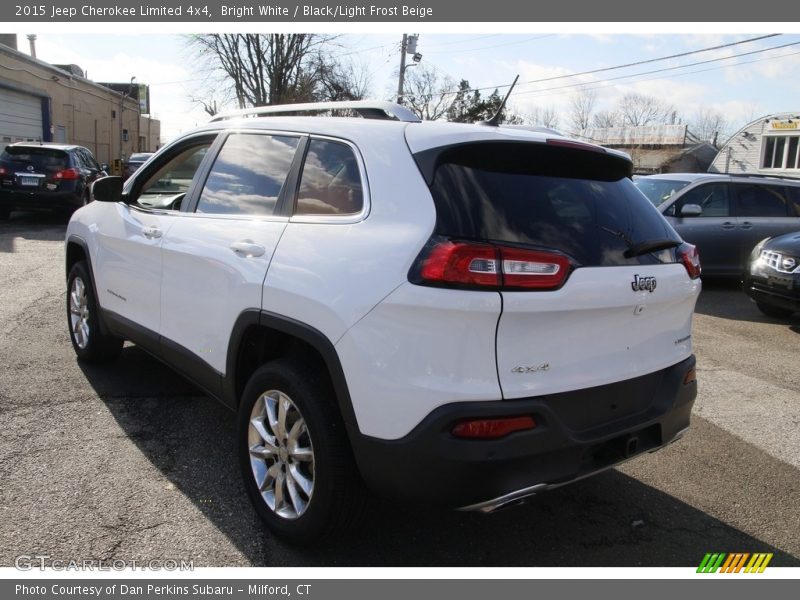 Bright White / Black/Light Frost Beige 2015 Jeep Cherokee Limited 4x4