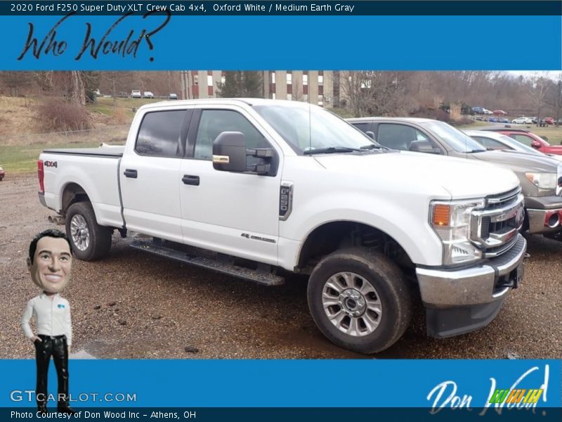 Oxford White / Medium Earth Gray 2020 Ford F250 Super Duty XLT Crew Cab 4x4