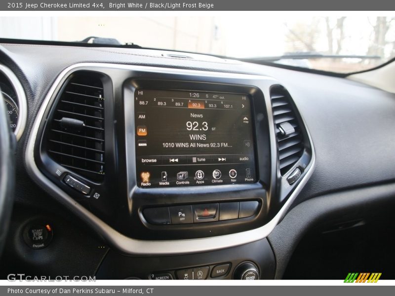 Bright White / Black/Light Frost Beige 2015 Jeep Cherokee Limited 4x4