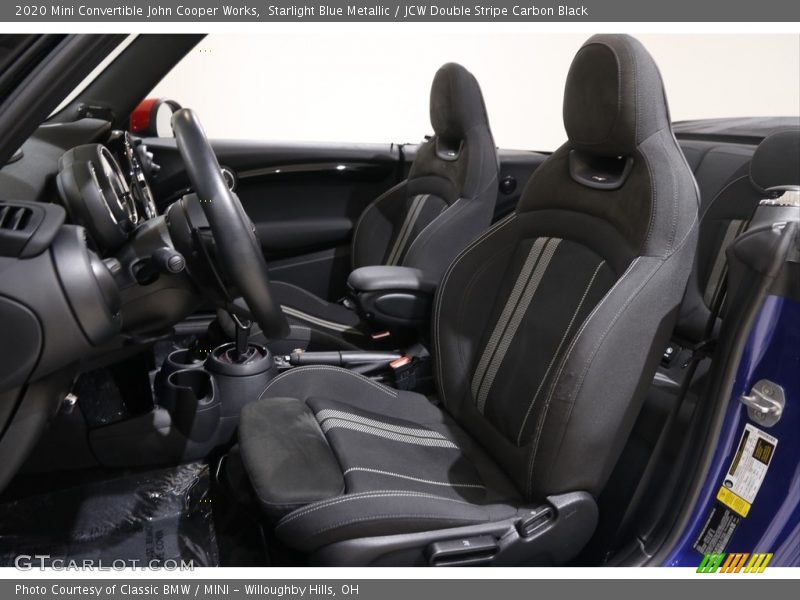 Starlight Blue Metallic / JCW Double Stripe Carbon Black 2020 Mini Convertible John Cooper Works