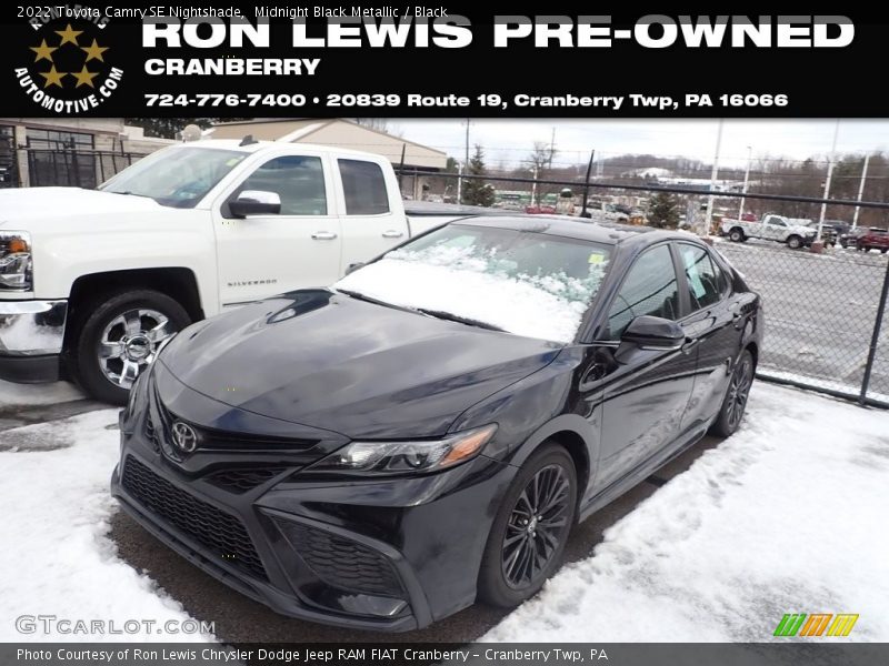Midnight Black Metallic / Black 2022 Toyota Camry SE Nightshade