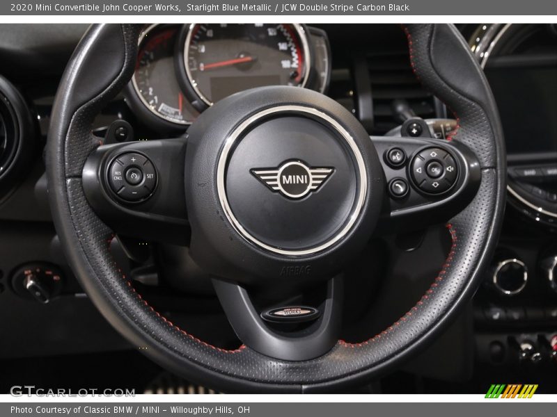 Starlight Blue Metallic / JCW Double Stripe Carbon Black 2020 Mini Convertible John Cooper Works