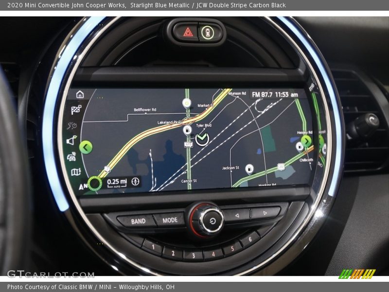 Starlight Blue Metallic / JCW Double Stripe Carbon Black 2020 Mini Convertible John Cooper Works