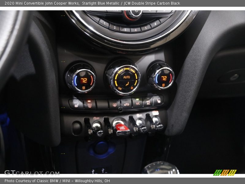 Starlight Blue Metallic / JCW Double Stripe Carbon Black 2020 Mini Convertible John Cooper Works