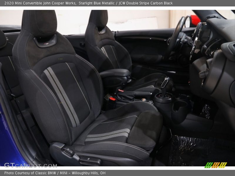 Starlight Blue Metallic / JCW Double Stripe Carbon Black 2020 Mini Convertible John Cooper Works