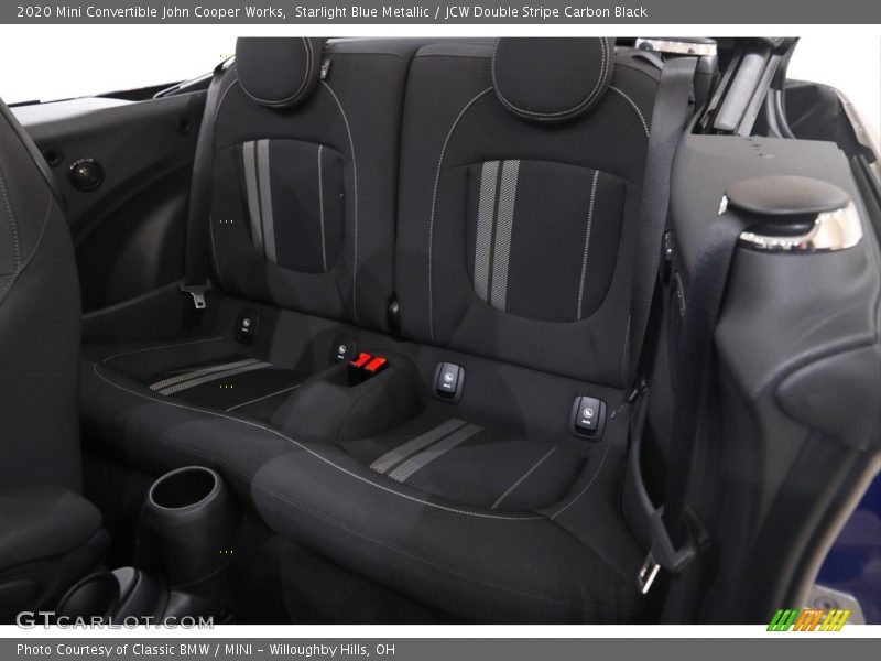 Starlight Blue Metallic / JCW Double Stripe Carbon Black 2020 Mini Convertible John Cooper Works