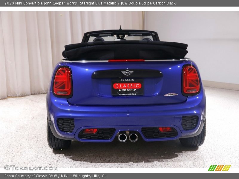 Starlight Blue Metallic / JCW Double Stripe Carbon Black 2020 Mini Convertible John Cooper Works