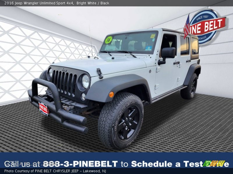 Bright White / Black 2016 Jeep Wrangler Unlimited Sport 4x4
