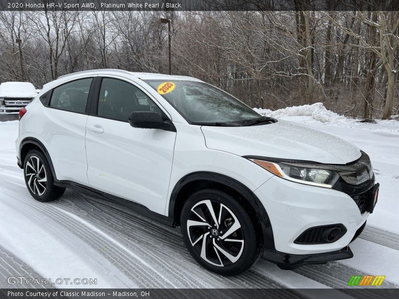 Platinum White Pearl / Black 2020 Honda HR-V Sport AWD