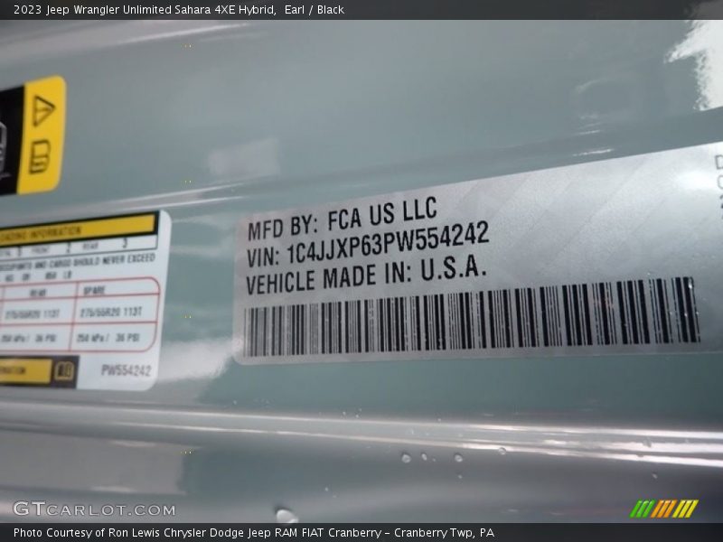 Earl / Black 2023 Jeep Wrangler Unlimited Sahara 4XE Hybrid