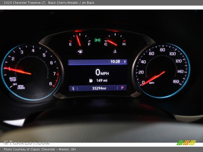 Black Cherry Metallic / Jet Black 2020 Chevrolet Traverse LT