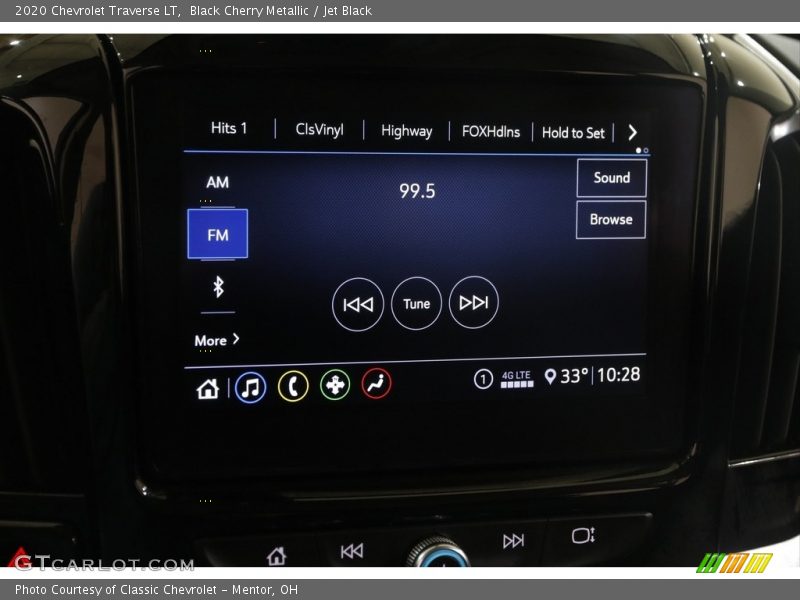Black Cherry Metallic / Jet Black 2020 Chevrolet Traverse LT