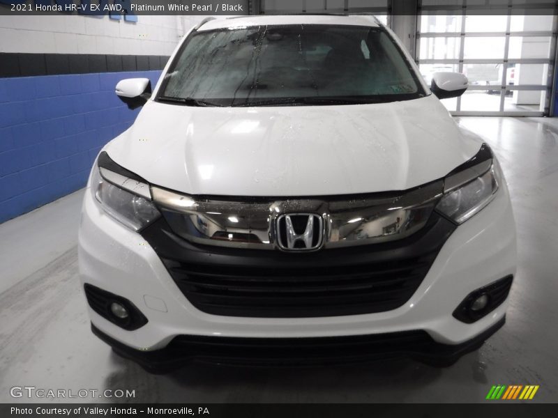 Platinum White Pearl / Black 2021 Honda HR-V EX AWD