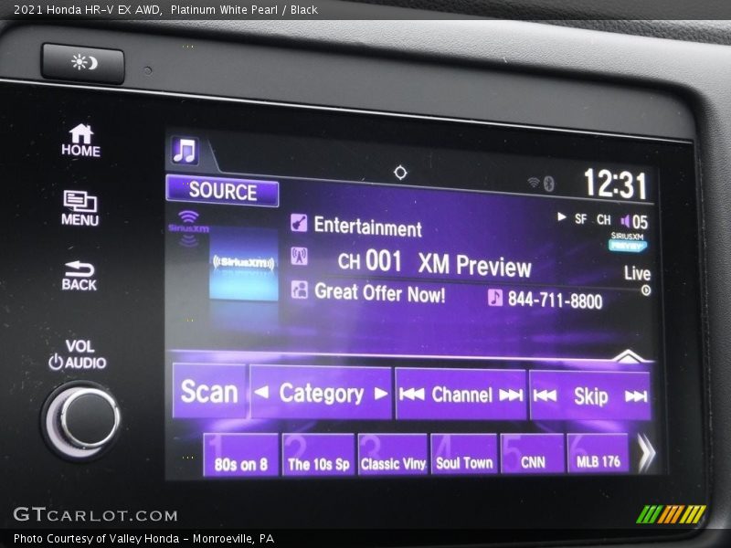 Platinum White Pearl / Black 2021 Honda HR-V EX AWD