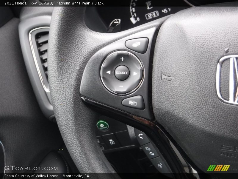 Platinum White Pearl / Black 2021 Honda HR-V EX AWD