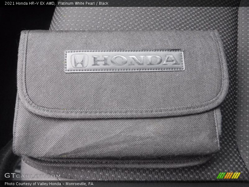 Platinum White Pearl / Black 2021 Honda HR-V EX AWD