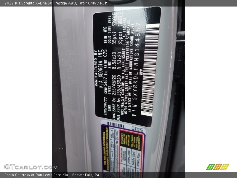 2022 Sorento X-Line SX Prestige AWD Wolf Gray Color Code C7S