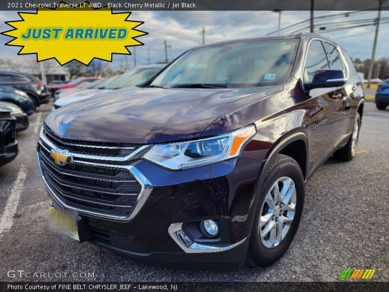 Black Cherry Metallic / Jet Black 2021 Chevrolet Traverse LT AWD