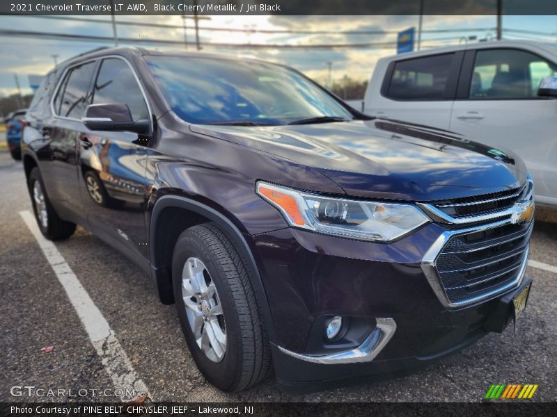 Black Cherry Metallic / Jet Black 2021 Chevrolet Traverse LT AWD