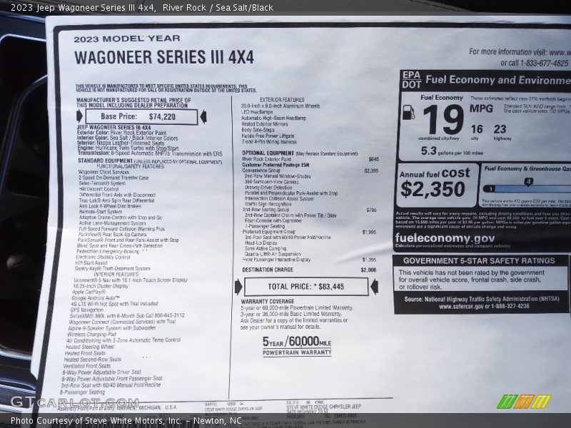  2023 Wagoneer Series III 4x4 Window Sticker