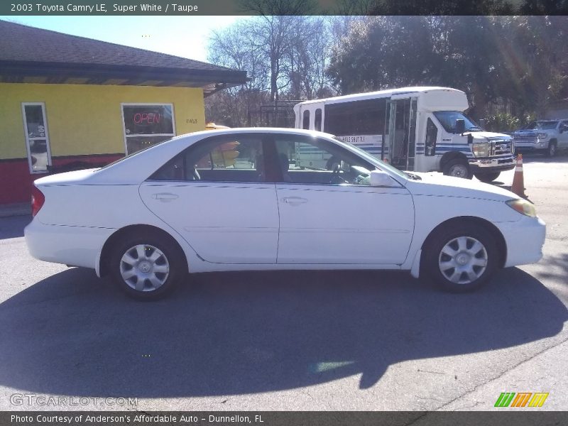 Super White / Taupe 2003 Toyota Camry LE