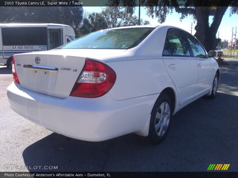 Super White / Taupe 2003 Toyota Camry LE