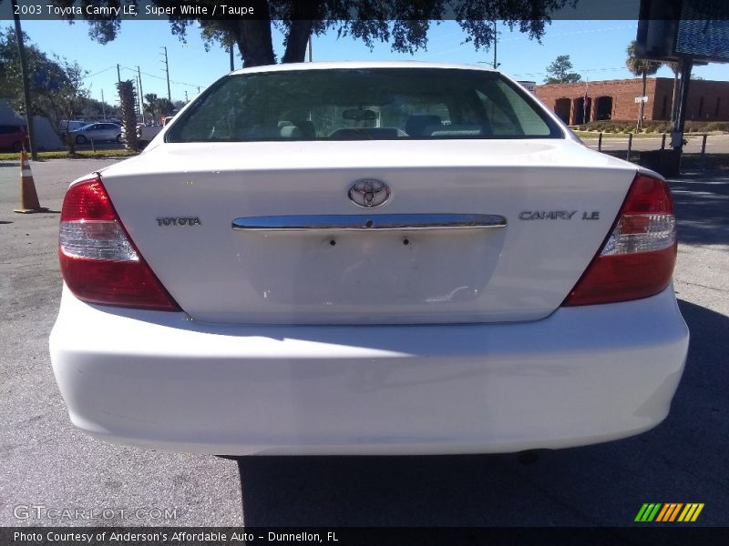 Super White / Taupe 2003 Toyota Camry LE