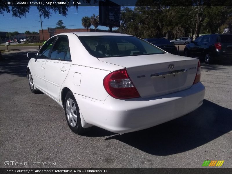 Super White / Taupe 2003 Toyota Camry LE