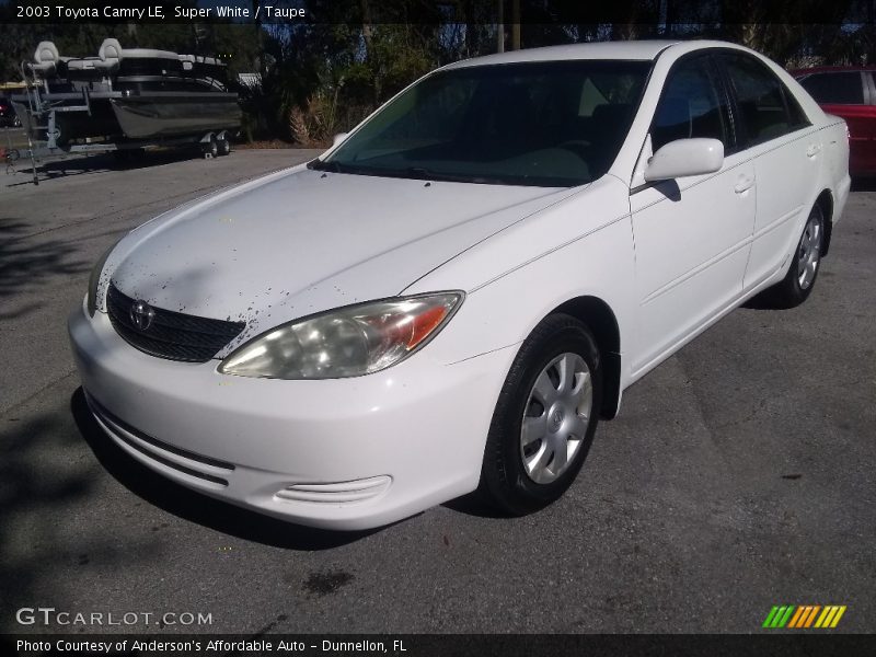 Super White / Taupe 2003 Toyota Camry LE